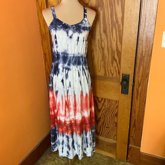 American Woman hippie chic tie dye maxi dress - Picture 7 of 10